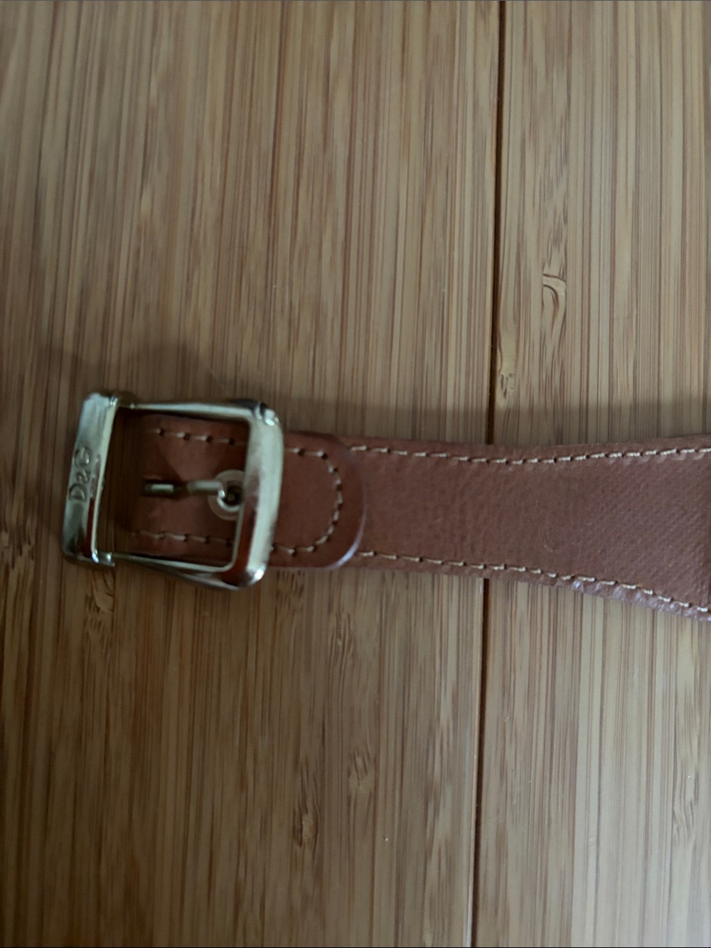 Dolce & Gabbana Brown Leather Men’s Belt with Silver Buckle